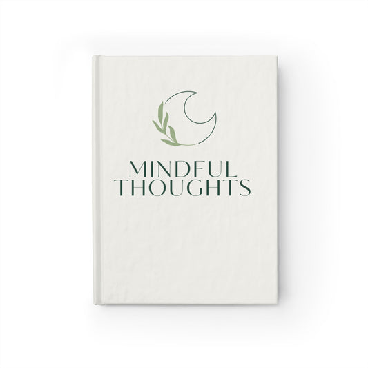 Cream Mindful Thoughts Journal | Celestial Sage & Moon Hardcover Notebook | 128 Lined Pages